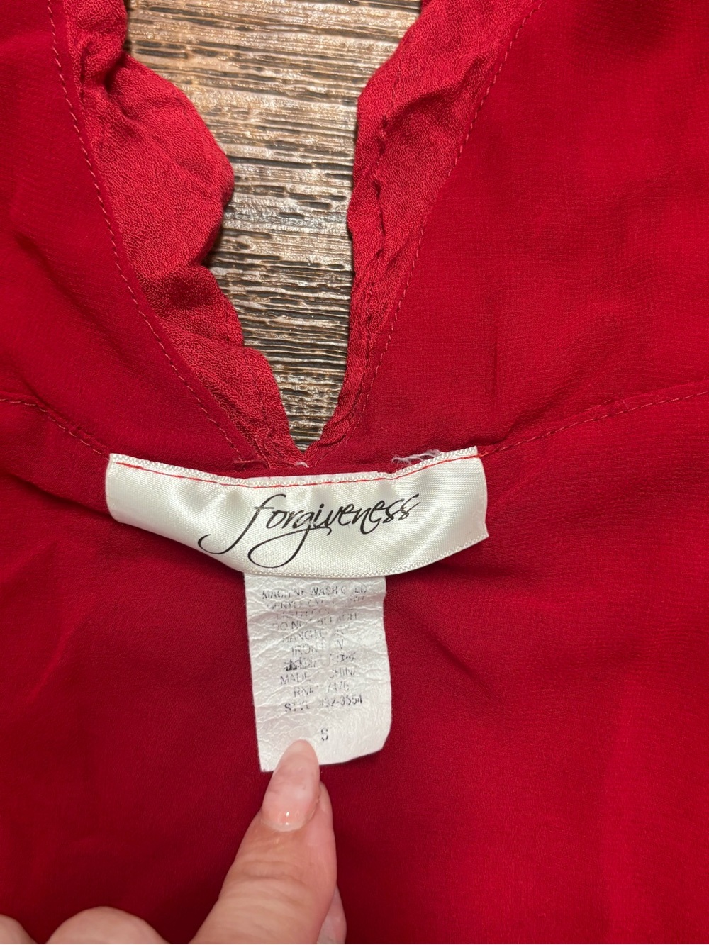 Red Ruffle V-Neck Mini Dress - Picture 7 of 7